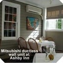 Mitsubishi ductless wall unit at Ashby Inn